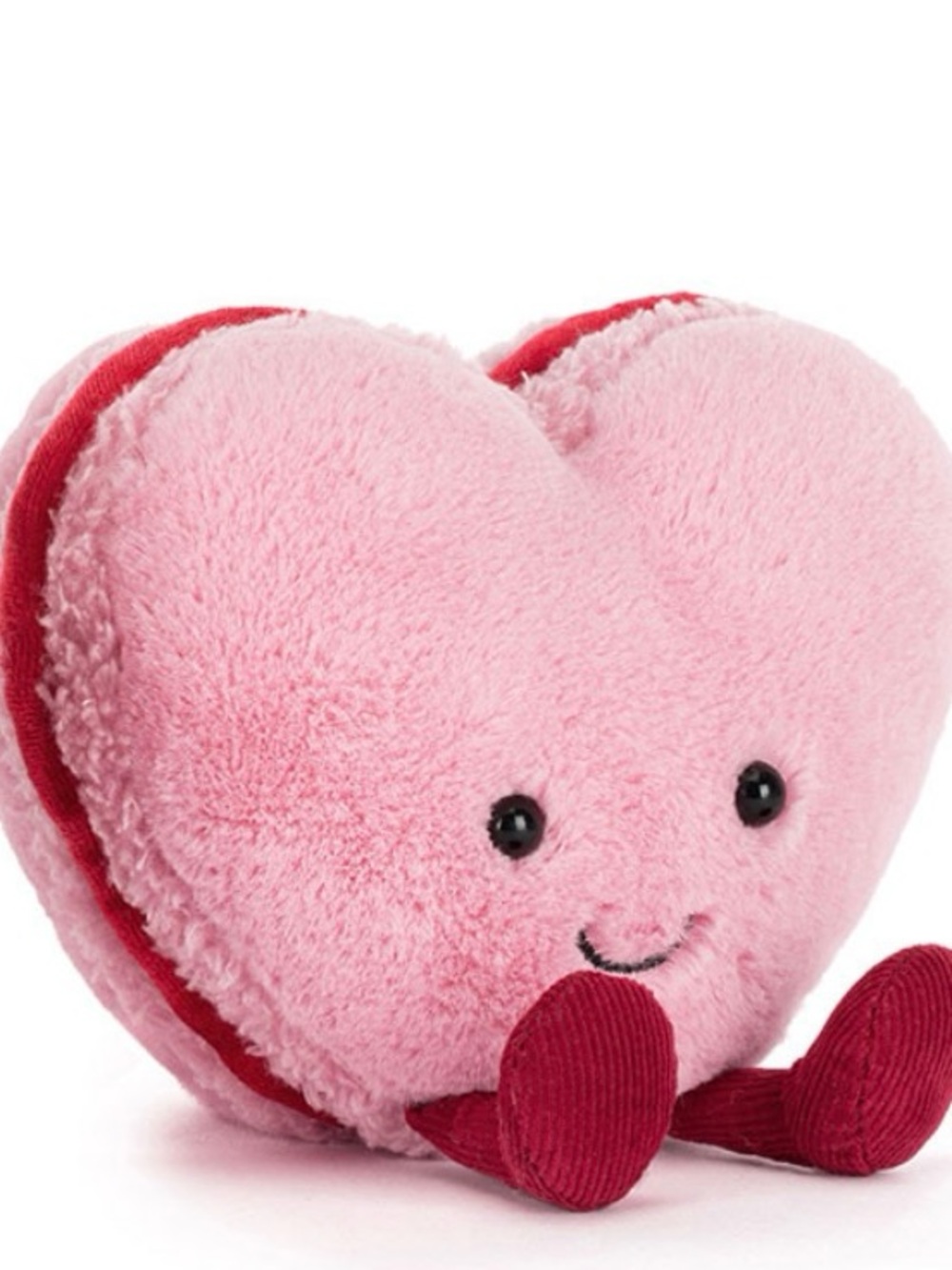Jellycat Amuseables Colette Heart Macaron Toy with Red Accents